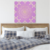 Marokkaans Mandala - Wrapped Canvas Afdruk (Insitu (Slaapkamer))