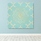 Marokkaans Mandala - Wrapped Canvas Afdruk (Insitu (Houten vloer))