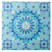 Marokkaans mozaïek Sky Blue en Pearl Tegeltje (Voorkant)