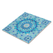 Marokkaans mozaïek Sky Blue en Pearl Tegeltje (Zijkant)