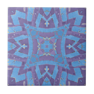Marokkaans mozaïekpatroon blauw paars plum tegeltje