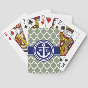 Marokkaans nummer 5 Anchor Navy Blue 2 Init Pokerkaarten