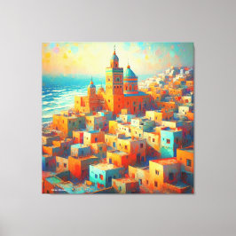 Marokkaans paradijs bij het Zee-Dakhl Canvas Afdruk