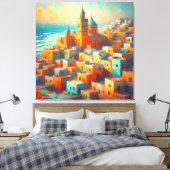 Marokkaans paradijs bij het Zee-Dakhl Canvas Afdruk (Insitu (Slaapkamer))