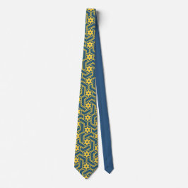 Marokkaans sterrooster - Blauw en geel patroon Stropdas
