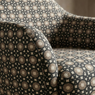 Marokkaans stijlvol zwart en beige geometrisch pat stof