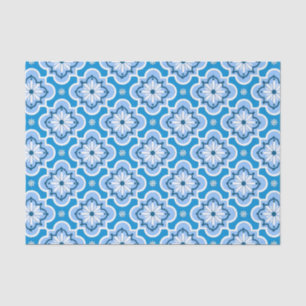 Marokkaans tegelpatroon - blauw en wit tissuepapier