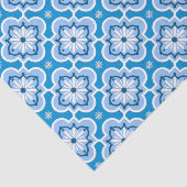 Marokkaans tegelpatroon - blauw en wit tissuepapier (Detail)