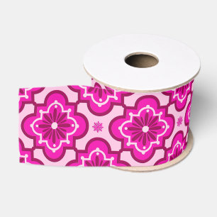 Marokkaans tegelpatroon - Fuchsia Pink Grosgrain Lint