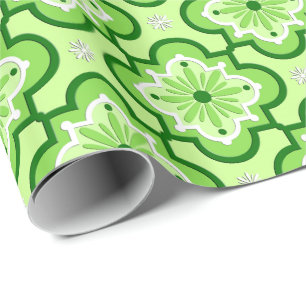 Marokkaans tegelpatroon - Lime Green Cadeaupapier