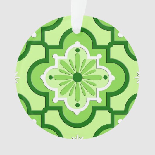 Marokkaans tegelpatroon - Lime Green Ornament (voorkant)