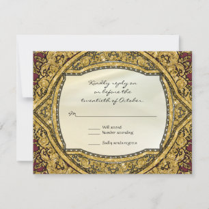 Marokkaans zwembad Gold Glitter Elegant Wedding RSVP Kaartje