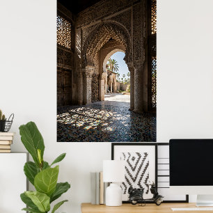 Marokkaanse affiche, traditionele boog en decorati poster