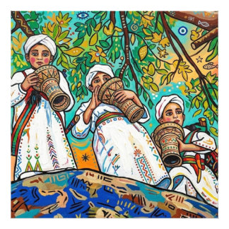 Marokkaanse Ahwash Amazigh Folk Art Print Foto Afdruk