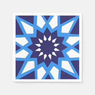 Marokkaanse blauw en wit papier servetten