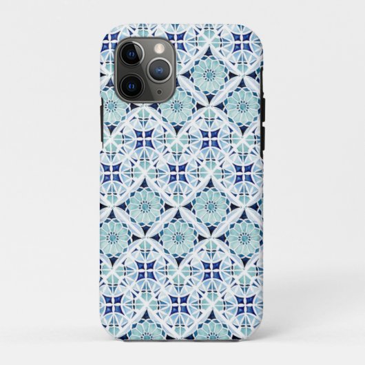 Marokkaanse blauwe tegel waterverf Case-Mate iPhone case (Achterkant)