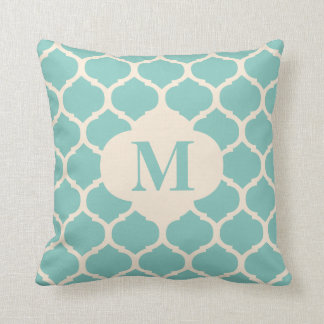 Marokkaanse Blauwgroen Monogram Pillow Kussen