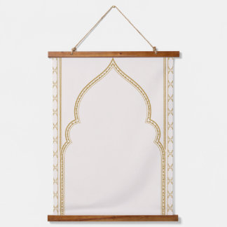 Marokkaanse boog wandtapijt, neutrale beige kleur hangend wandkleed