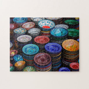 Marokkaanse Borden op de markt Legpuzzel