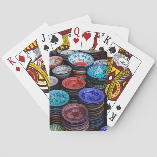 Marokkaanse Borden op de markt Pokerkaarten (Achterkant)