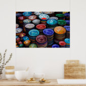 Marokkaanse Borden op de markt Poster (Keuken)