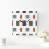 Marokkaanse deurmozaïek vierkante klok (Huis)