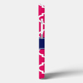 Marokkaanse frambozen 5 marinemonogram ESK Case-Mate iPhone Case (Achterkant / Links)