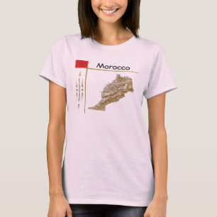 Marokkaanse kaart + vlag + titel T-shirt