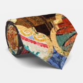 Marokkaanse Kleurrijke Gouden Koele Moderne Patroo Stropdas (Opgerold)