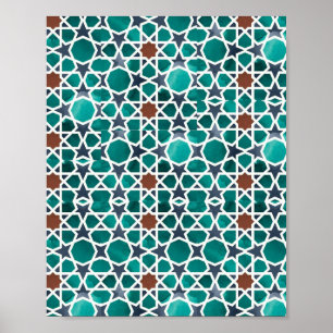 Marokkaanse kunst geometrisch patroon poster