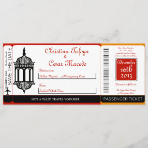 Marokkaanse lantaarn boarding Pass Wedding Invitat Kaart