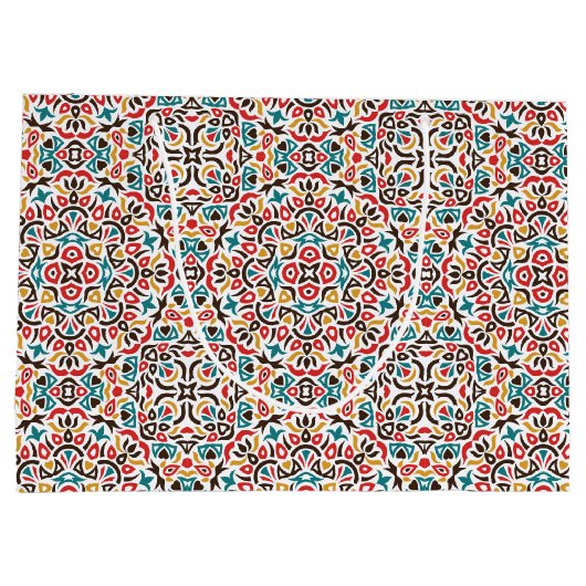 Marokkaanse lattice geometrische mandala bruiloft groot cadeauzakje (Achterkant)
