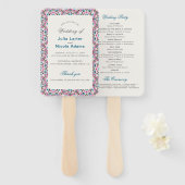 Marokkaanse lattice geometrische mandala bruiloft handwaaier (Voorkant en achterkant)