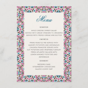 Marokkaanse lattice geometrische mandala bruiloft menu