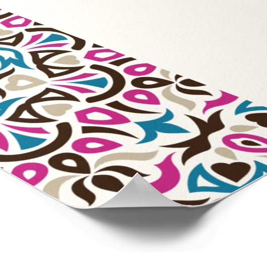 Marokkaanse lattice geometrische mandala bruiloft poster (Hoek)