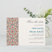 Marokkaanse lattice geometrische mandala bruiloft save the date (Staand voorkant)