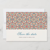 Marokkaanse lattice geometrische mandala bruiloft save the date (Achterkant)