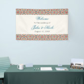 Marokkaanse lattice geometrische mandala bruiloft spandoek (Beurs)