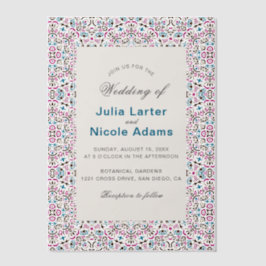 Marokkaanse lattice geometrische mandala bruiloft vellum uitnodigingen