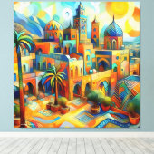 Marokkaanse magie in de kunst: Aousserd Canvas Afdruk (Insitu (Houten vloer))