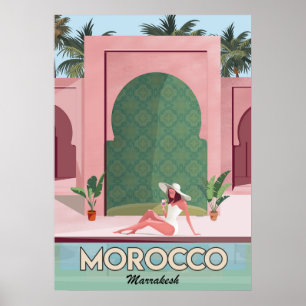 Marokkaanse marrakech-reisposter poster
