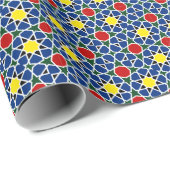 Marokkaanse Mozaïek Geometrisch Patroon ontwerp te Cadeaupapier (Rol Hoek)