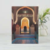 Marokkaanse mozaïek moskee geometrische kunst Eid Kaart (Staand voorkant)