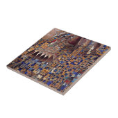 Marokkaanse mozaïekmeerkleurige geometrische kunst tegeltje (Zijkant)