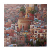 Marokkaanse mozaïekstad abstracte digitale kunst tegeltje (Voorkant)