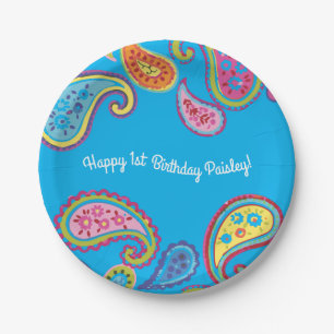 Marokkaanse Paisley Cute Boho Birthday Party Papieren Bordje
