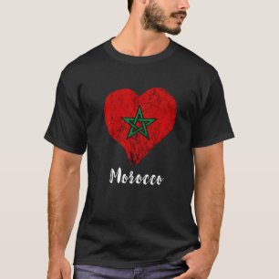 Marokkaanse Pride Marokko Heart Marokkaanse wortel T-shirt