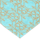 Marokkaanse printbloei: turkooise aqua gold tafelkleed (Gekanteld)