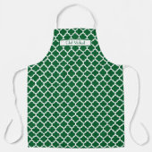 Marokkaanse Quatrefoil #5 DIY Kleuren Wit Groen SV Schort (Voorkant)