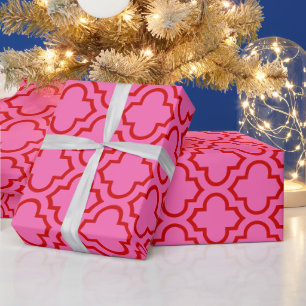 Marokkaanse Quatrefoil #6 Doe-het-zelf Kleuren Roz Cadeaupapier